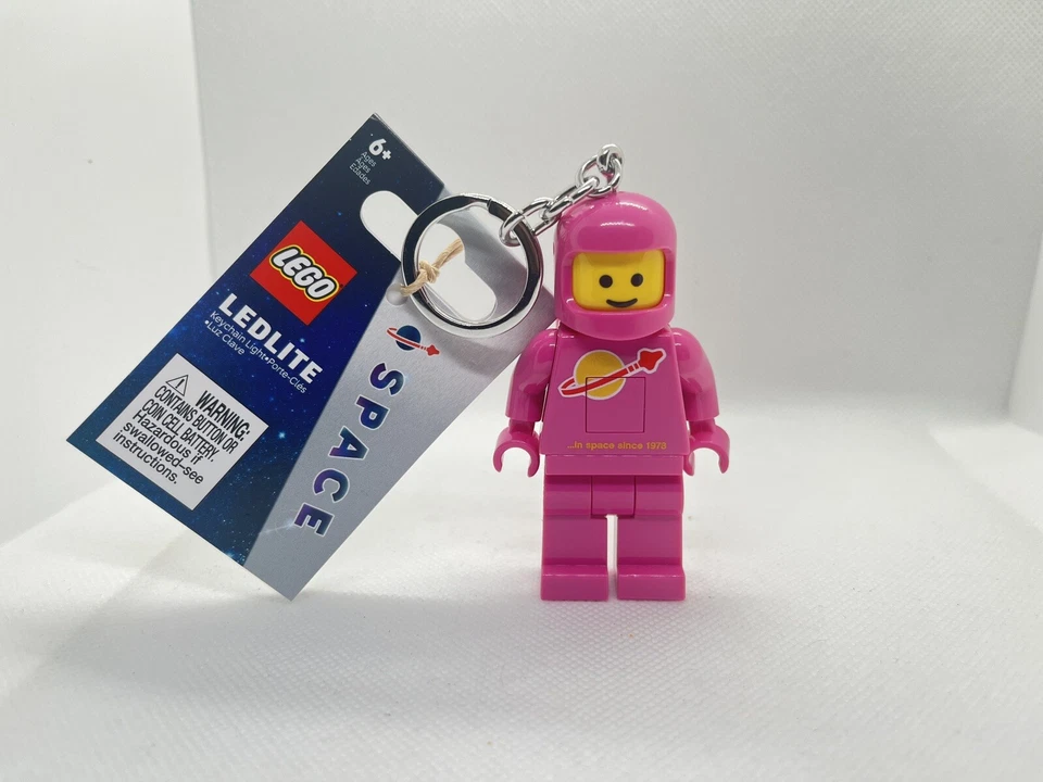 Lego Space Pink Spaceman LED LITE Keychain In Hand