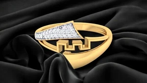 Pave 0,30 Cts F/VS1 Rotondo Brillante Diamanti Donne Fidanzamento Anello 18K Oro - Foto 1 di 7