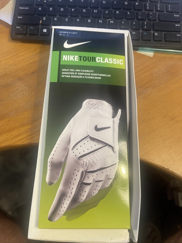 Guante de golf Nike Tour Classic para mujer izquierdo 22 cm grande blanco/negro Foto 1 de 2