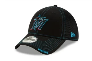 Miami Marlins New Era MLB Neo 39THIRTY Stretch Fit Flex Mesh Cap Hat - Picture 1 of 8