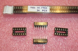QTY (34) 14 PIN DUAL WIPE IC DUAL-IN-LINE DIP SOCKETS TO2-14 TCI NOS 1 TUBE - Picture 1 of 5