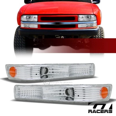 Luces de parachoques de señal ámbar cromadas Ks para Chevy S10 Blazer/GMC Sonoma 1998-2004 Foto 1 de 4