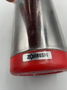 Vintage Zojirushi Edelstahl Isolierflasche mit roten Akzenten ~ 3 Tassen 7" hoch - Bild 1 von 11
