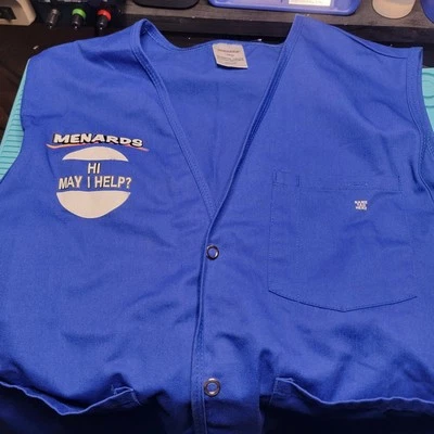Menards Vest Size Large Employee Work Uniform Snap Button RN#121652 - Image 1 of 4