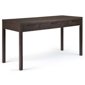 Simpli Home Hollander Solid Wood Contemporary 60 " Desk in Warm Walnut Brown - Picture 1 of 9