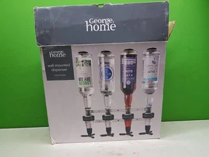 George Home Wandhalterung 4 Flaschen Weinspender Getränkeware Set für Hausbar Café - Bild 1 von 12