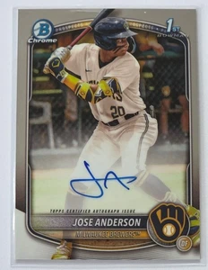 Jose Anderson 2025 Bowman Chrome Auto 1st Bowman #CPA-JA Brewers - Bild 1 von 2