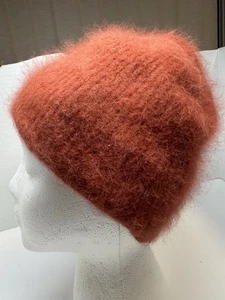 ARIS Angora Wollmischung Burnt Orange Beanie Mütze Einheitsgröße - Bild 1 von 6