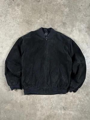 Vintage 90s Croft & Barrow Soft Shell Leather Jacket Coat Zip Up Black Size M - Image 1 of 4