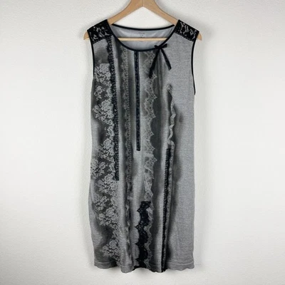 Vestido Vaina Marc Cain Lana Virgen Mujer 12 Negro Encaje Superpuesto Clásico Artístico Foto 1 de 4