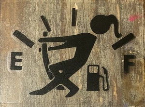 Girl Stick Figure Gas Gauge - Permanent Vinyl - 3”x5” - black - Bild 1 von 1
