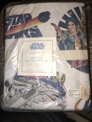 Juego de sábanas Pottery Barn Star Wars orgánicas Han Solo - tamaño Queen nuevo Foto 1 de 3