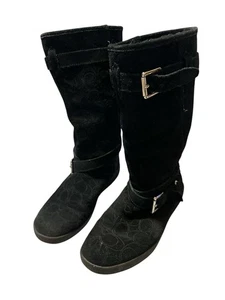 Coach Thelma Signature Monogram Embossed Suede Shearling Lined Boots Gr. 7 B - Bild 1 von 5