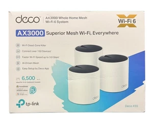 TP-Link Deco X55 AX3000 Mesh Wi-Fi 6 System- Covers Up to 6500 NEW Open Box - Picture 1 of 5
