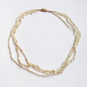 Freshwater Pearl, 3 Row Necklace, Gilt Clasp, Süßwasserperle Halskette - Foto 1 di 8