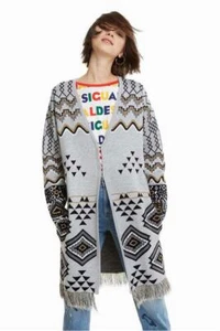 Fabulous Desigual Aztec Print Oversized Tasselled Cardigan Jacket, L, NWT - Picture 1 of 10