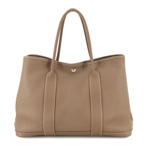 HERMES Garden Party 36 PM Tote Bag Negonda Leather Etoupe Purse 90277569 - Picture 1 of 10