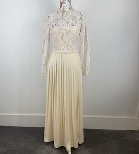 Little Mistress UK women's formal dress long sleeved lace pleated skirt Size 10 - Bild 1 von 11