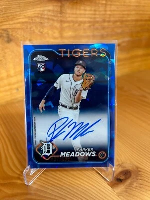 2024 Topps Chrome Sapphire Parker Meadows Auto 37/199 Detroit Tigers Rookie - Image 1 of 3