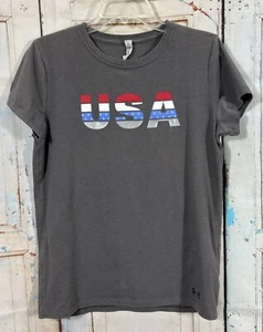 Camiseta de manga corta Under Armour USA gris talla mediana para hombre - Imagen 1 de 8
