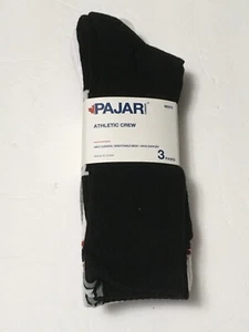 Pajar Mens 3 Pack Athletic Crew Socks - Black White Gray - Picture 1 of 2