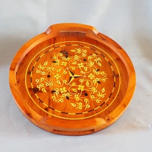 Vassoio artigianale in legno di Thuya marocchino - centrotavola squisito e unico - Foto 1 di 4