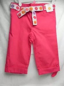 NWT GYMBOREE Girls Pink Capri Pants w/White Flower Belt Sz (7) 70530 - Picture 1 of 3