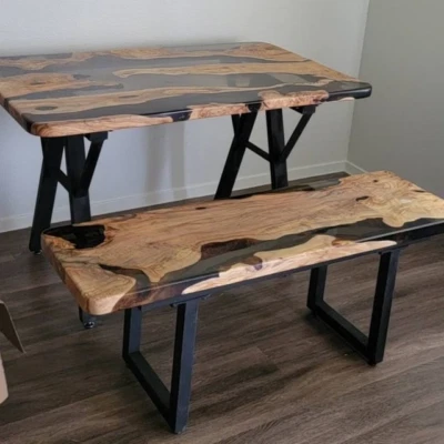 Craystal Clear Epoxy Resin Luxury Dining Coffee Table Top Halway Decor Gift - Image 1 of 3