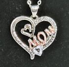 Mothers Heart Shaped 18 in Necklace Silver Color I love you forever mom Engravin