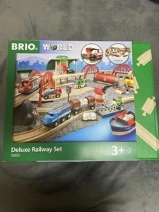 BRIO WORLD Rail & Road Luxset 33052 Ages 3 and up (Train Toy Wooden Rail) New - Picture 1 of 11