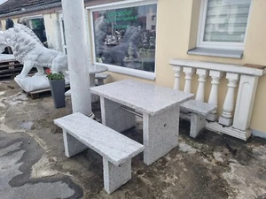 Granit-Sitzgruppe Traunstein 3er Set Sofort Lieferbar - Bild 1 von 5