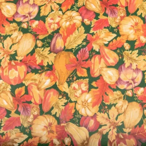 Harvest Time Fabric Printed Cotton Green 60" wide Sold BTY - Picture 1 of 3