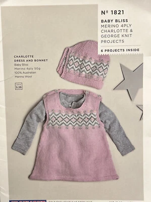 Baby Bliss Charlotte Dress & Bonnet Knitting 6 Projects Inside - Image 1 of 2