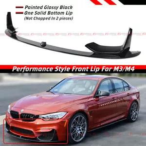 For 15-2020 BMW F80 M3 F83 F82 M4 Gloss Black Performance Front Lip Splitter Kit - Picture 1 of 5