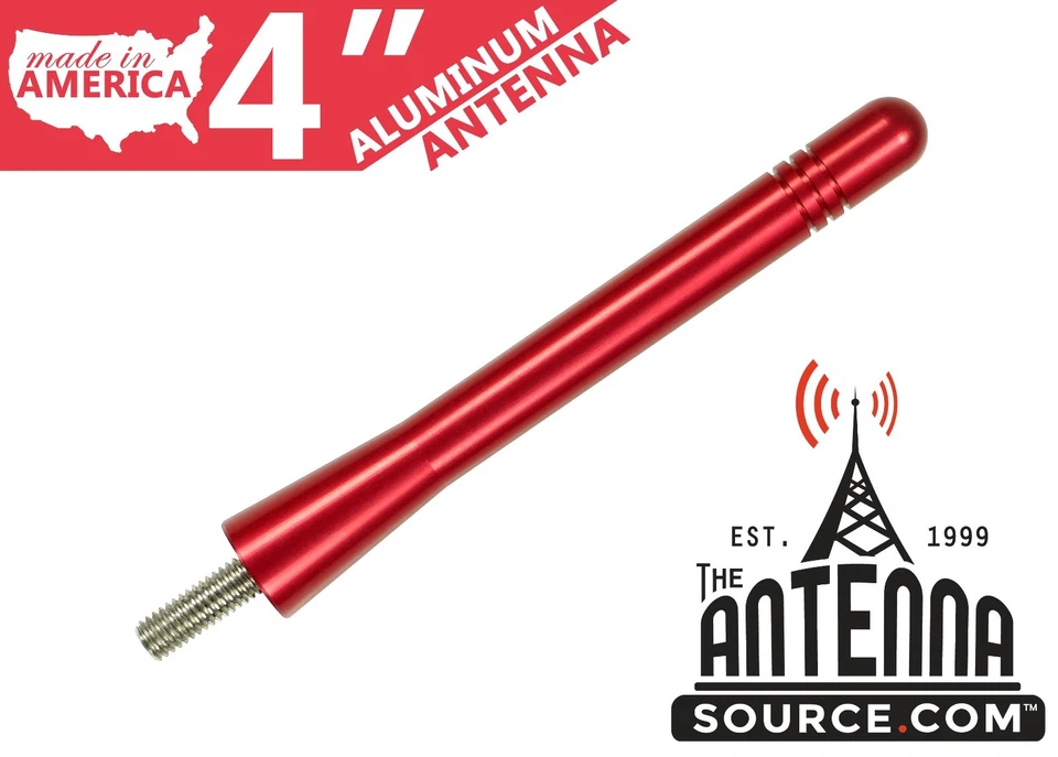 **SHORT**  4" RED ALUMINUM ANTENNA - FITS: 2010-2015 Can-Am Spyder ST/RT/RTS - Image 1 of 1