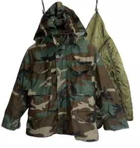 Military BDU Woodland Camo Cold Weather Field Coat DLA100-91-C-8371 - XS X-Short - Picture 1 of 19
