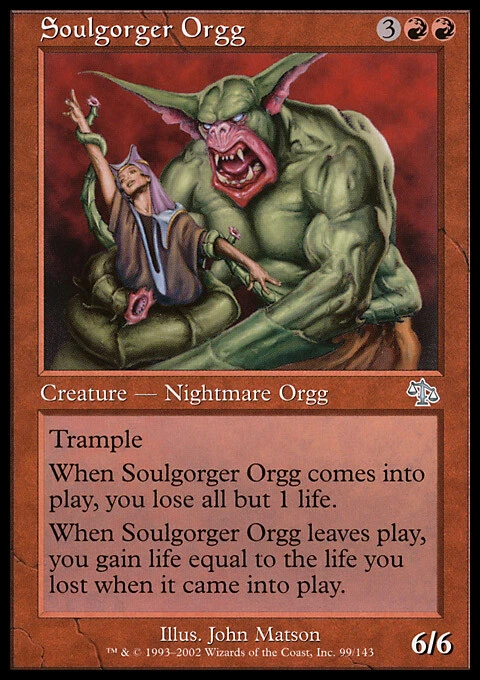 MTG Magic the Gathering Soulgorger Orgg (99/143) Judgment LP - Image 1 of 1