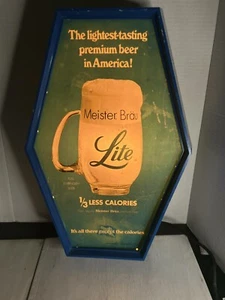Awesome Vintage MEISTER BRAU Lite Light Up Beer Sign . Bar Decor . 6 Sided - Picture 1 of 10