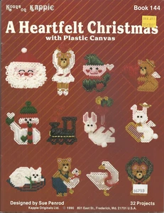 KAPPIE ORIGINALS HEARTFELT CHRISTMAS WITH PLASTIC CANVAS  PATTERN LEAFLET 144 - Picture 1 of 2