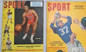 2 x 1956 Sport Magazines Football Doak Walker Cover Mickey Mantle Rocky - Picture 1 of 8