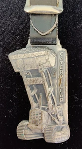 Caterpillar Crawler Tractor Steel Pocket Watch Fob & Strap~Foley Machinery Co - Picture 1 of 5