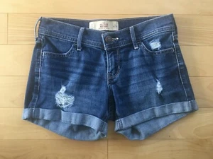 Pantaloncini jeans corti midi denim Hollister con polsini invecchiati donna/junior 0 W24 - Foto 1 di 3