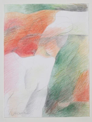 Original Lápiz Abstracto Dibujo Cubista por Noreen Larinde Firmado Enmarcado 7" x 5" Foto 1 de 4