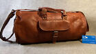 Leather Duffel Bag SMALL ROUND 18” DSR Sport Cabin Travel Billy Goat Designs