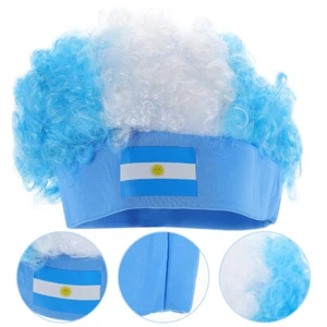Argentinische Fans Perücken Kind Lustiger Clown-Kopfschmuck Falsche Haare - Bild 1 von 12