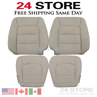 4PCS For 1998 to 2007 Lexus LX470 Driver & Passenger Side Leather Seat Cover Tan Foto 1 de 4
