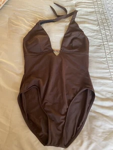 Women's Inc International Concepts Brown One Piece Swimsuit  Size 14 ~ Pre-owned - Picture 1 of 10