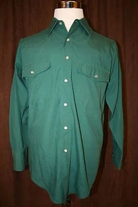 Outlaw Western Wear Green Pearl Snap Shirt Cowboy Rodeo Long Sleeves Medium M - Picture 1 of 6