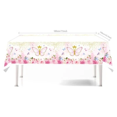Hermoso Mantel Mariposa Cumpleaños Fiesta Mantel Decoración Vajilla Foto 1 de 4