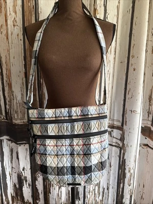VERA BRADLEY Triple Zip HIPSTER Crossbody Perfectly PLAID black blue red grey - Image 1 of 4
